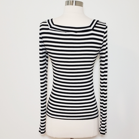 Frame Striped Squareneck Ribbed Top - Picture 5 of 7